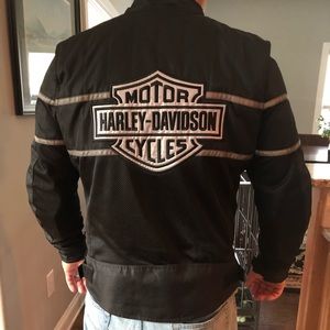 Black textile Harley Davidson Jacket sz. L